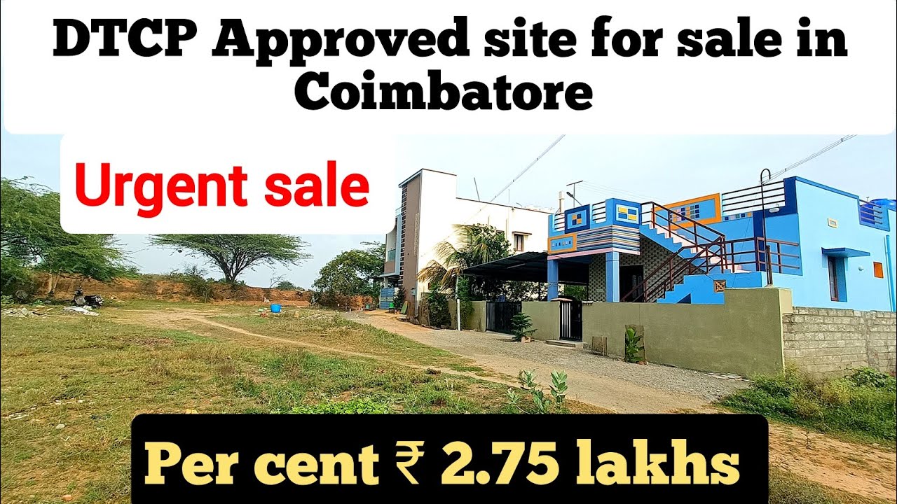 DTCP approved site for sale in Coimbatore per cent ₹ 2.75 lakhs total 3.44 cents ready to build 👌👌