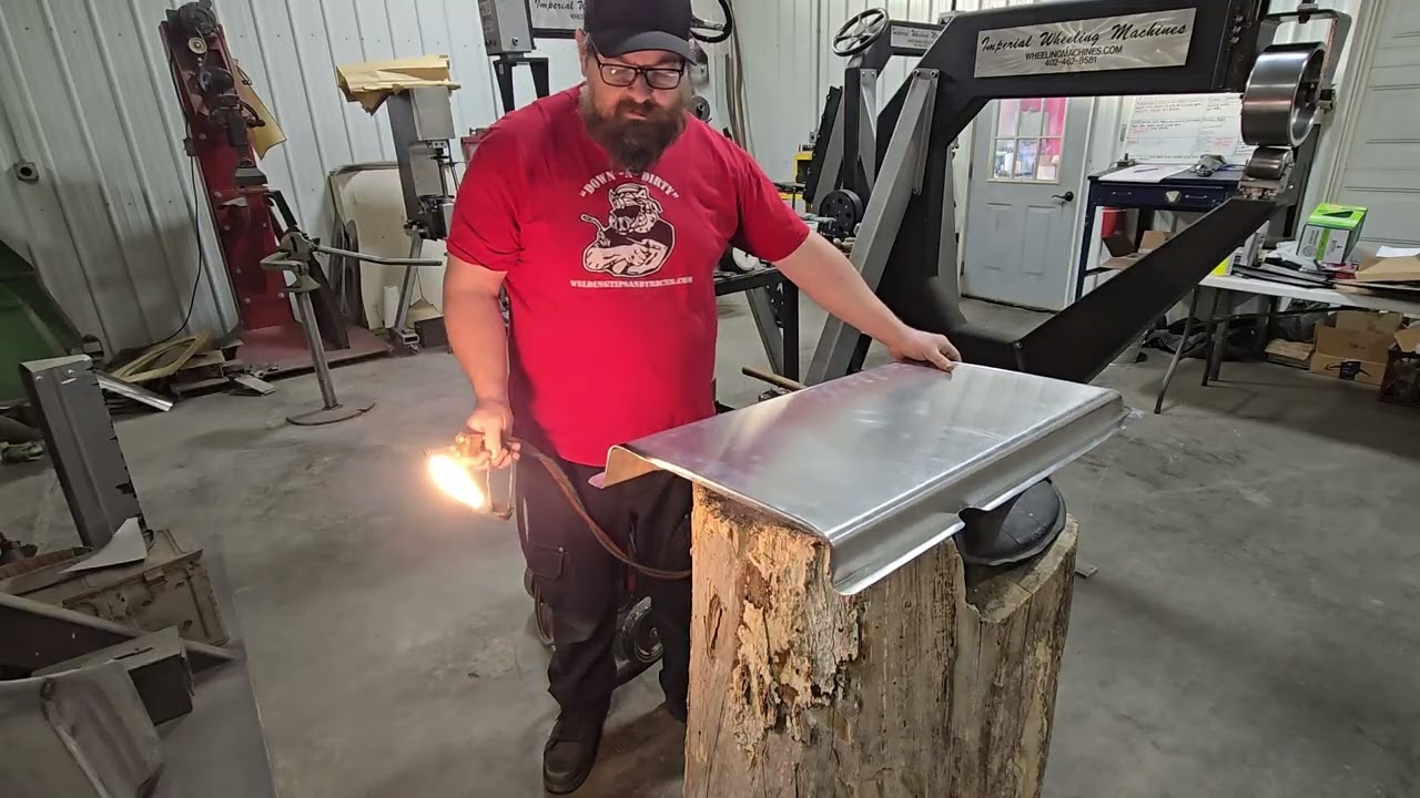 Turning a radius on a corner.