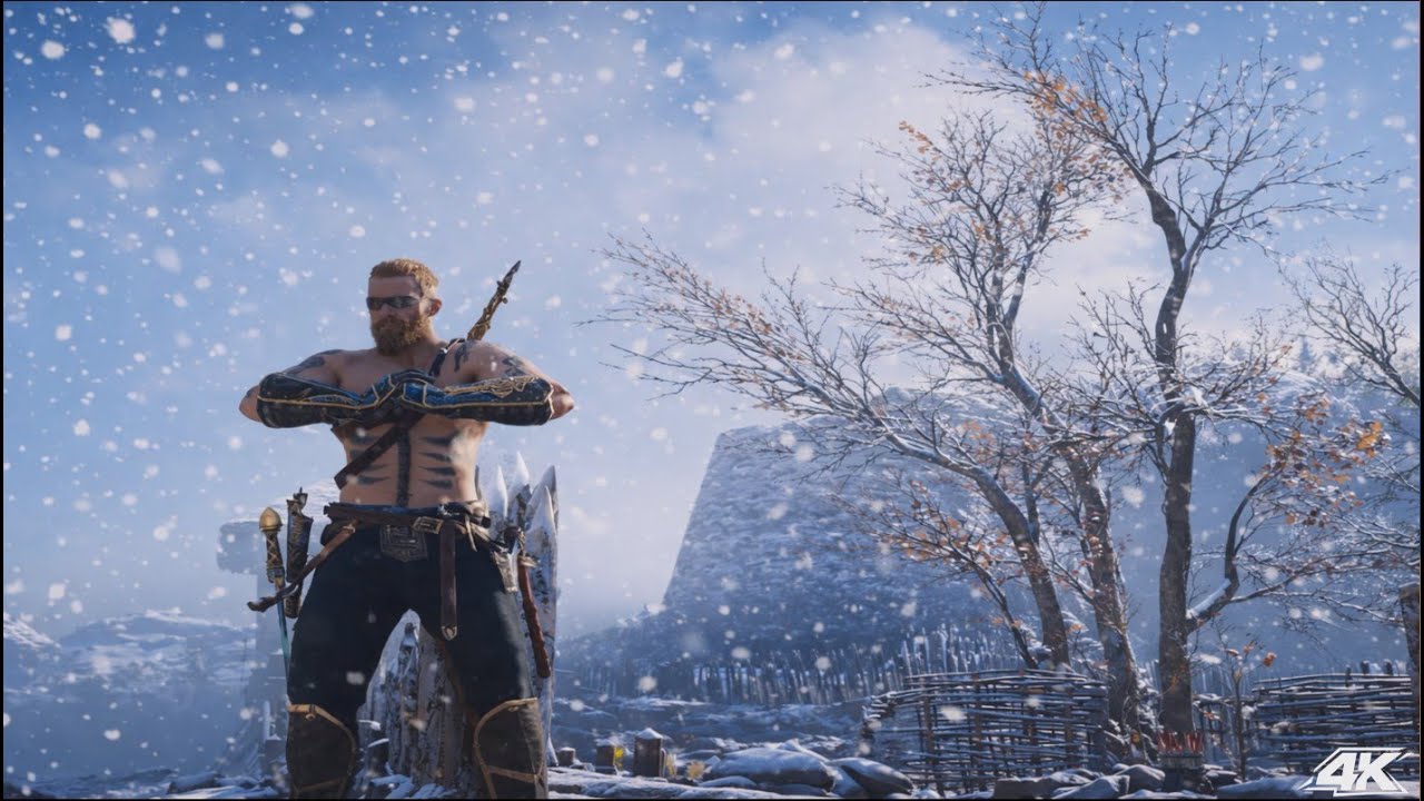 AC Valhalla - Stealth Kills, Hunting in Winter 4K
