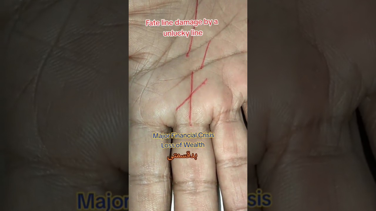 Fate line damage by bad line#palm #palmist #palmistry #handtiktok #palmistrytiktok #palmistryreading