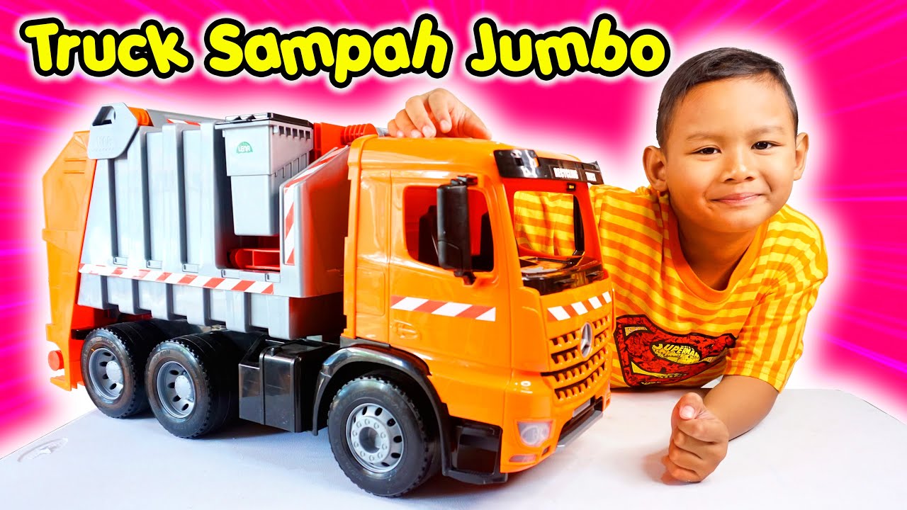 Unboxing Mainan Truk Sampah Besar | Lena Mega Truck