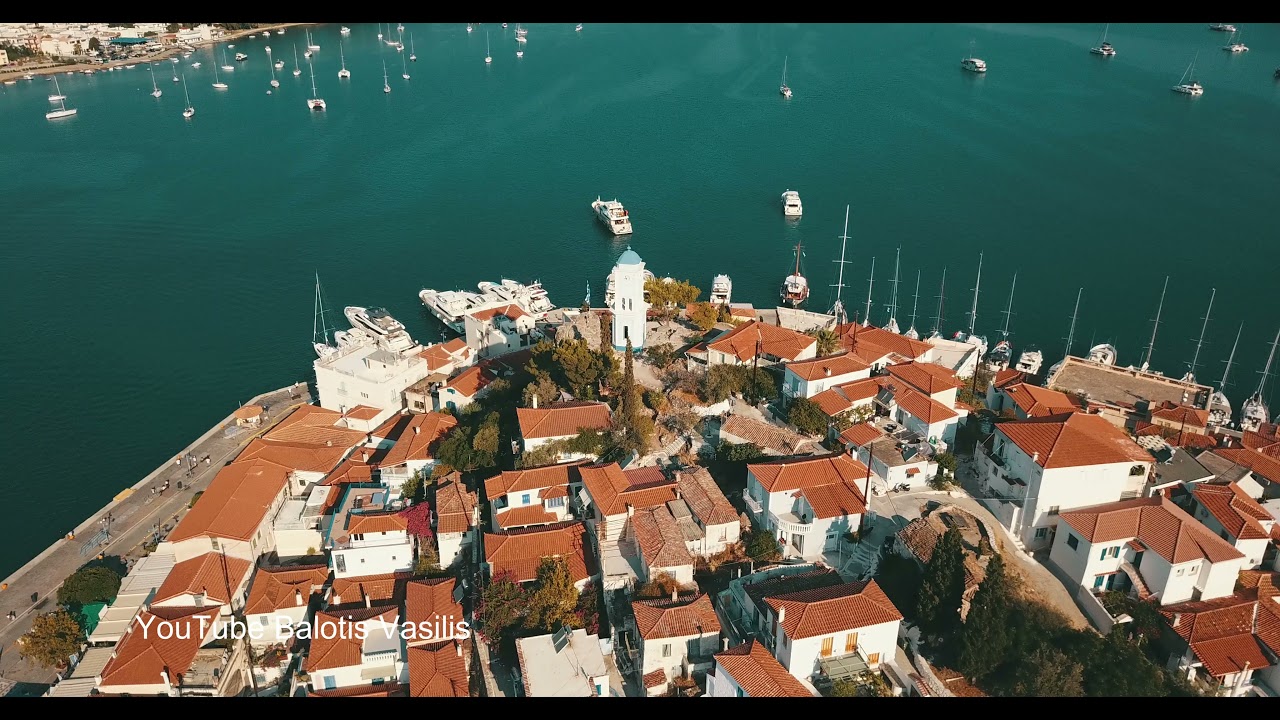POROS ( DRONE ). AERIAL VIEW , &Pi;&Omicron;&Rho;&Omicron;&Sigma; GREECE 4K