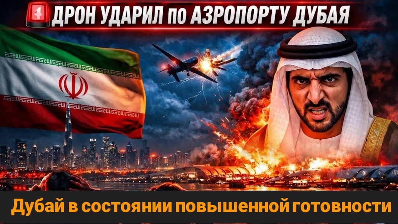 Иранские беспилотники атаковали международный аэропорт Дубая.