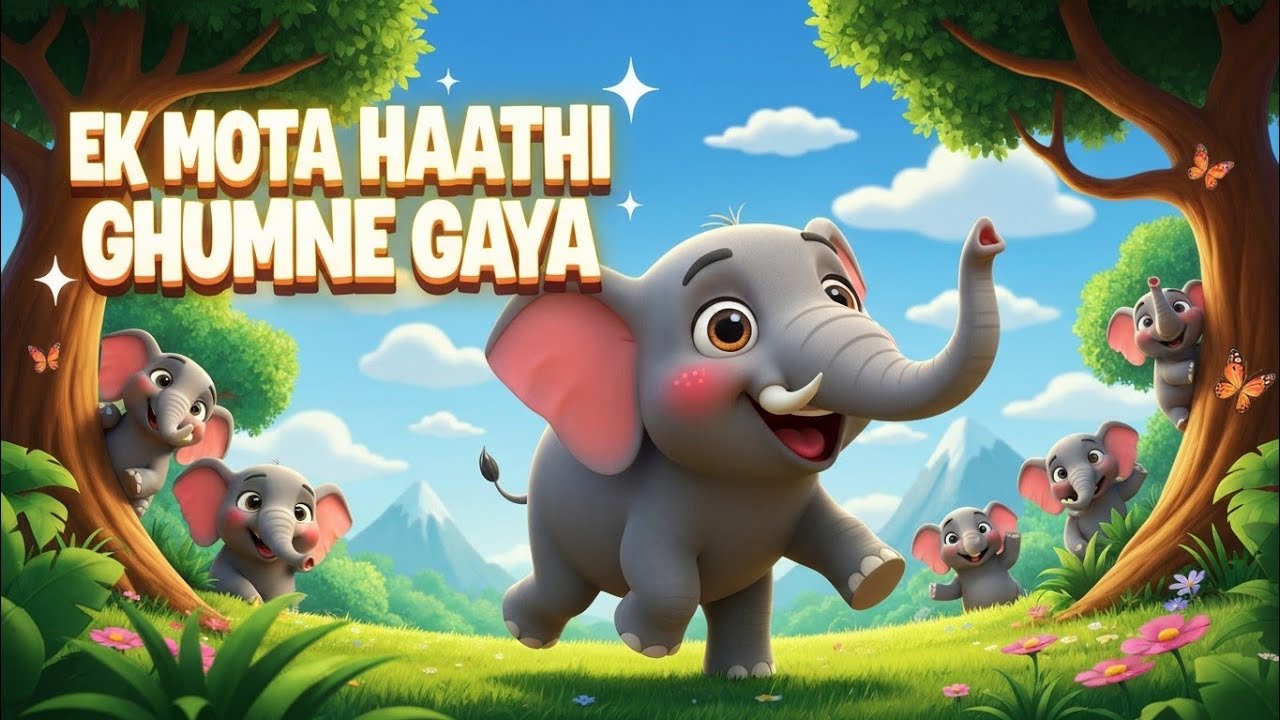🐘 Ek Mota Haathi Ghumne Gaya | Super Fun 4:30 Min Hindi Kids Rhyme 🐘😂 Elephant Adventure Song!