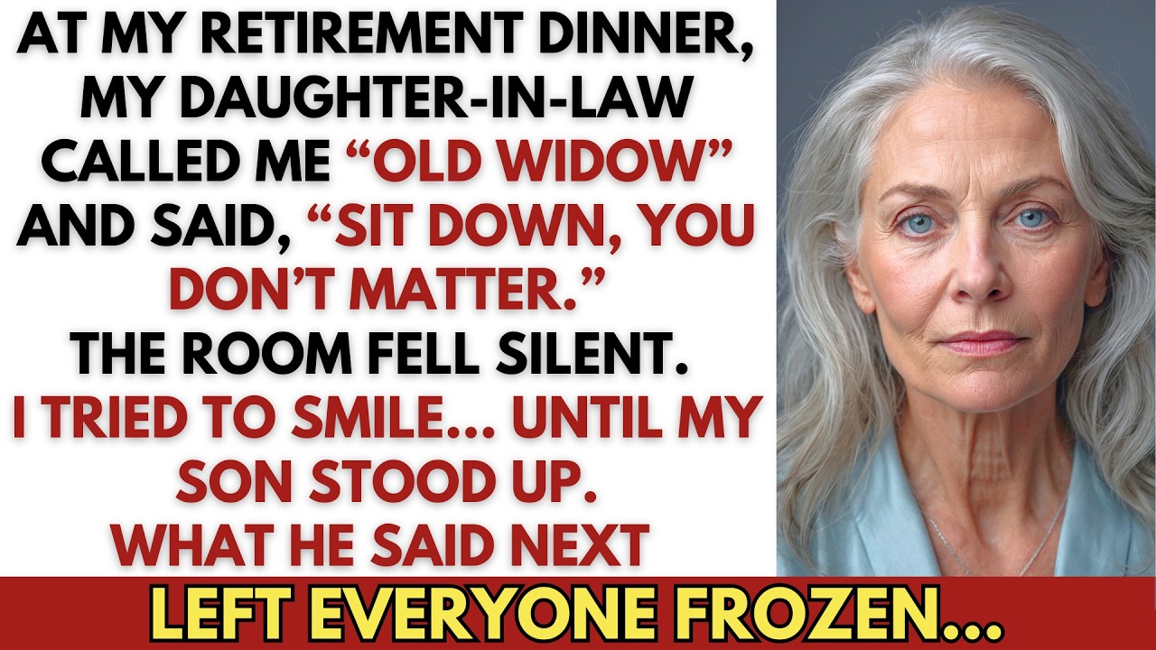 At My Retirement Dinner, My Daughter-in-Law Called Me “Old Widow”—Then the Truth Came Outg