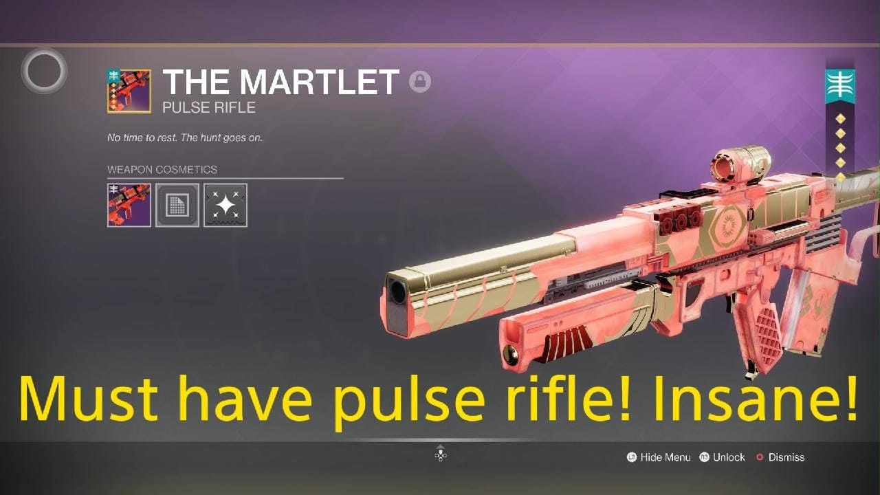 The Martlet Legendary Pulse Rifle (Trials)  Must have weapon!