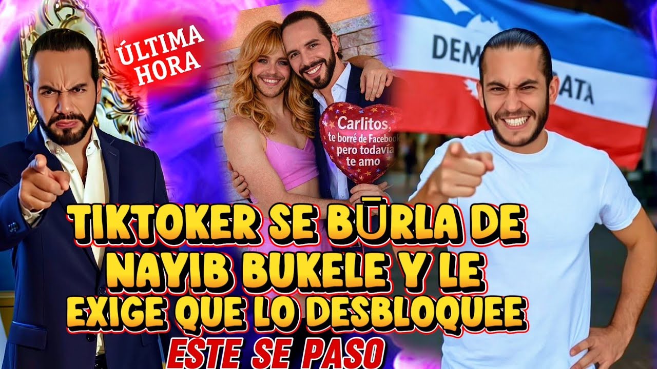 BOMBAZO NAYIB BUKELE ES OPJETO DE BŪRL4 PARA TIKTOKER CARLOS ESPINA QUE MOLESTO POR QUE LO BLOQUEO