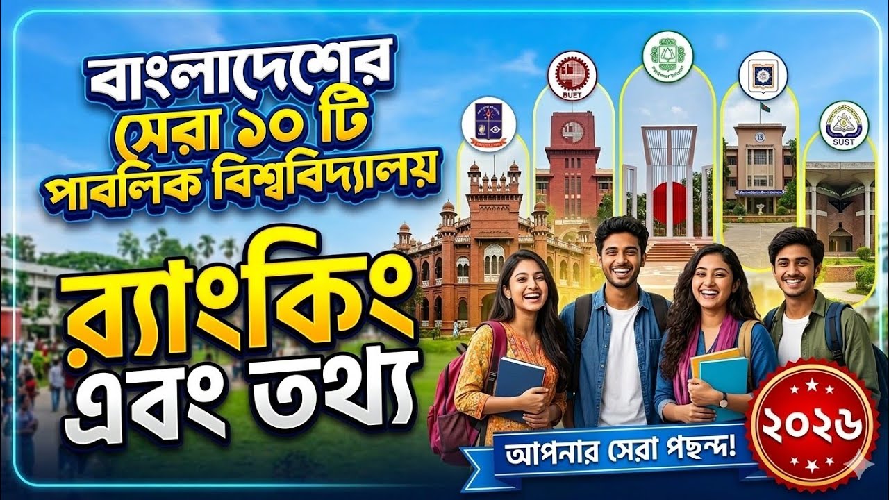 Top 10 Public Universities in Bangladesh | বাংলাদেশের সেরা ১০টি পাবলিক বিশ্ববিদ্যালয়