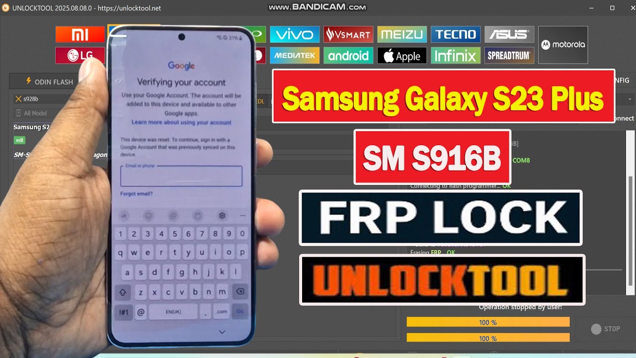 Samsung Galaxy S23 Plus (SM S916B) FRP Lock Reset Via Unlock Tool