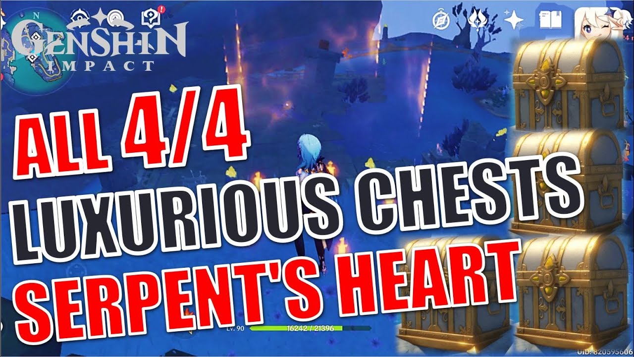 How to Get 4 LUXURIOUS CHESTS of the Serpent's Heart in Enkanomiya | Genshin Impact