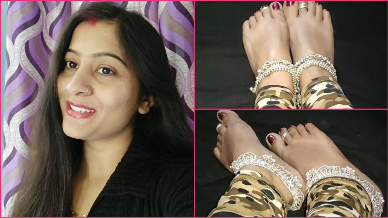 My silver payal#payal collection#Indian feet with payal. 🙂☺☺