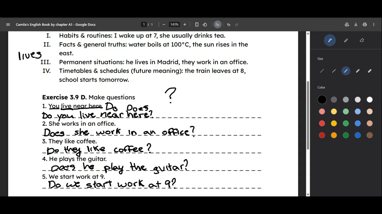12 Present Simple | Question form | Exercises