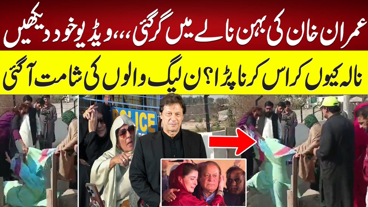Imran Khan&rsquo;s Sister Falls Into Drain &ndash; What Really Happened? Why Did She Cross It? PML-N Under Fire!