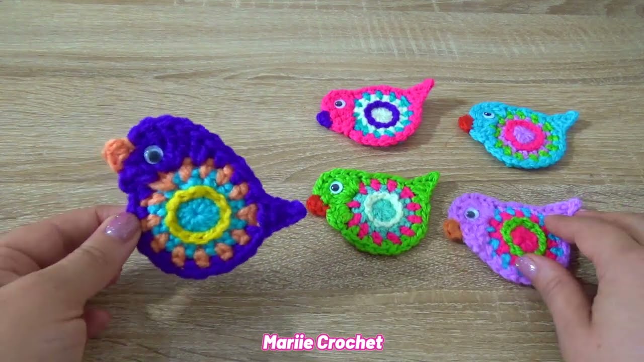Pajaritos de Colores a crochet