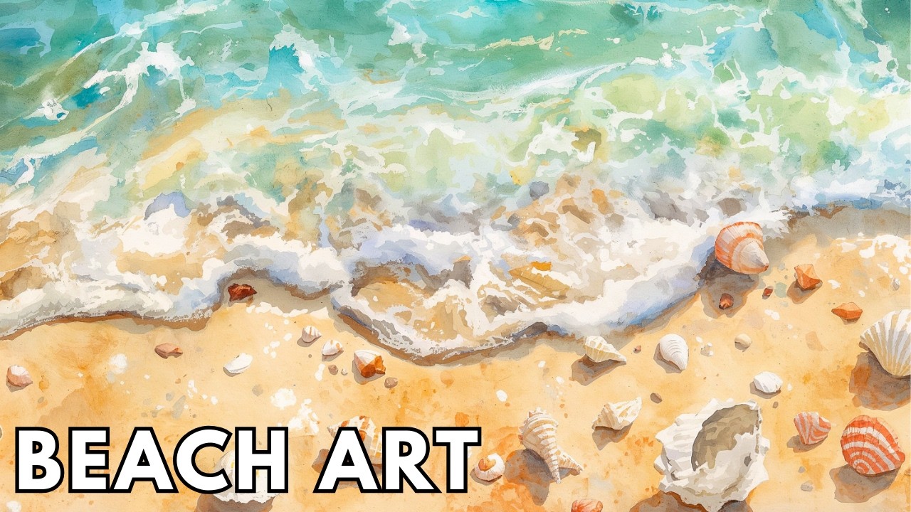 YouTube Relaxing Beach Art for Your TV | 2 Hour 4K Watercolor Ocean Screensaver Video