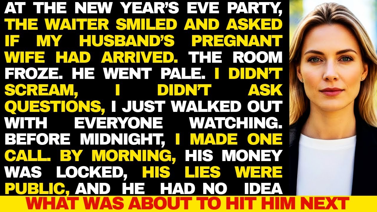 At the NYE Party, the Waiter Asked If My Husband’s Pregnant Wife Had Arrived — 1 Call Made Him Broke