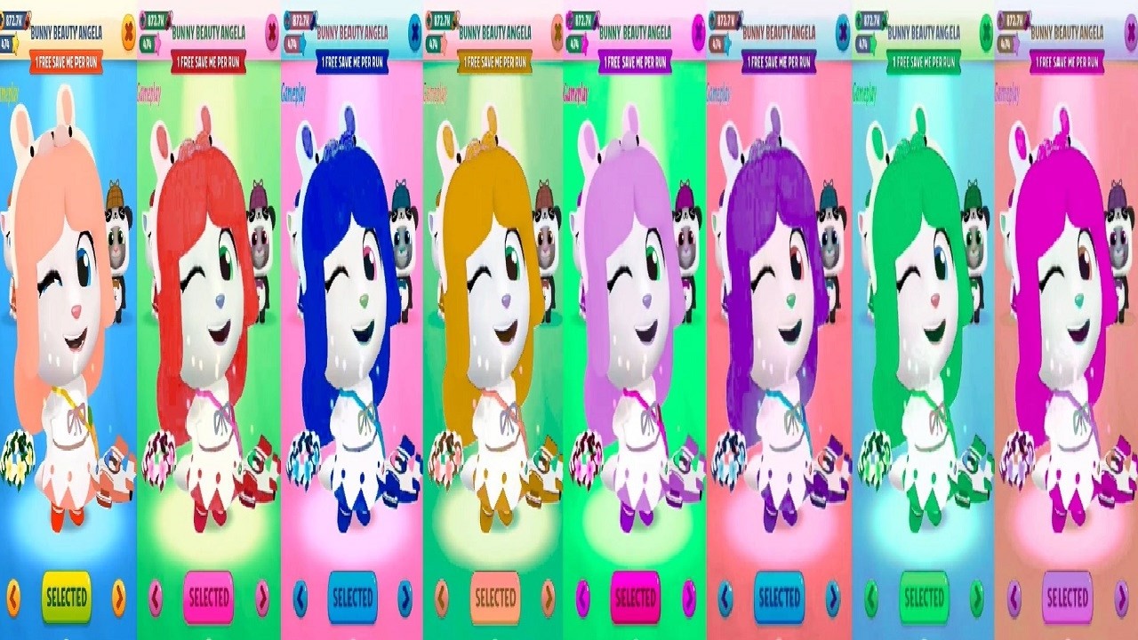 Colors ReactionTalking Tom Gold Run Chinese Version New Character Bunny Beauty Angela  Gameplay