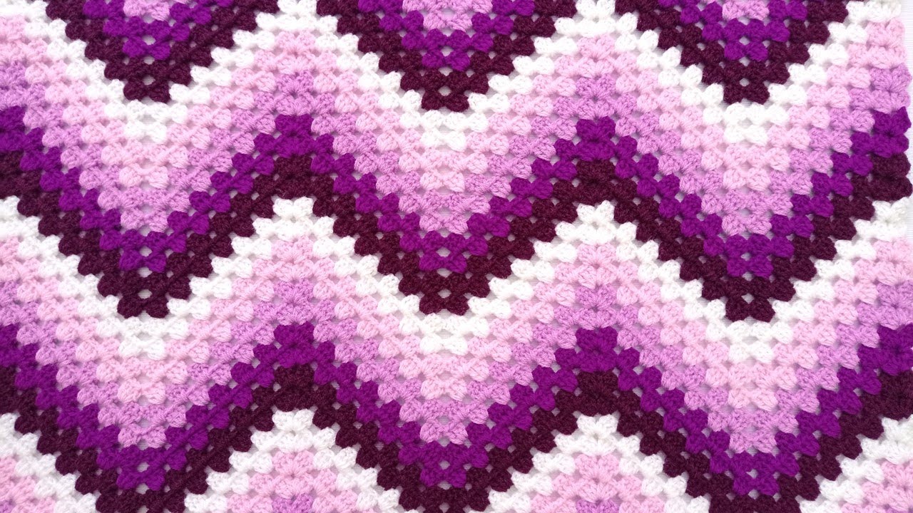 Como tejer la muestra de colores N° 68 a crochet en punto zig zag para colchas y mantas paso a paso