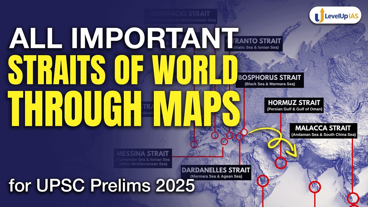 Important Straits of the World through Map | UPSC Prelims 2025 | #levelupias