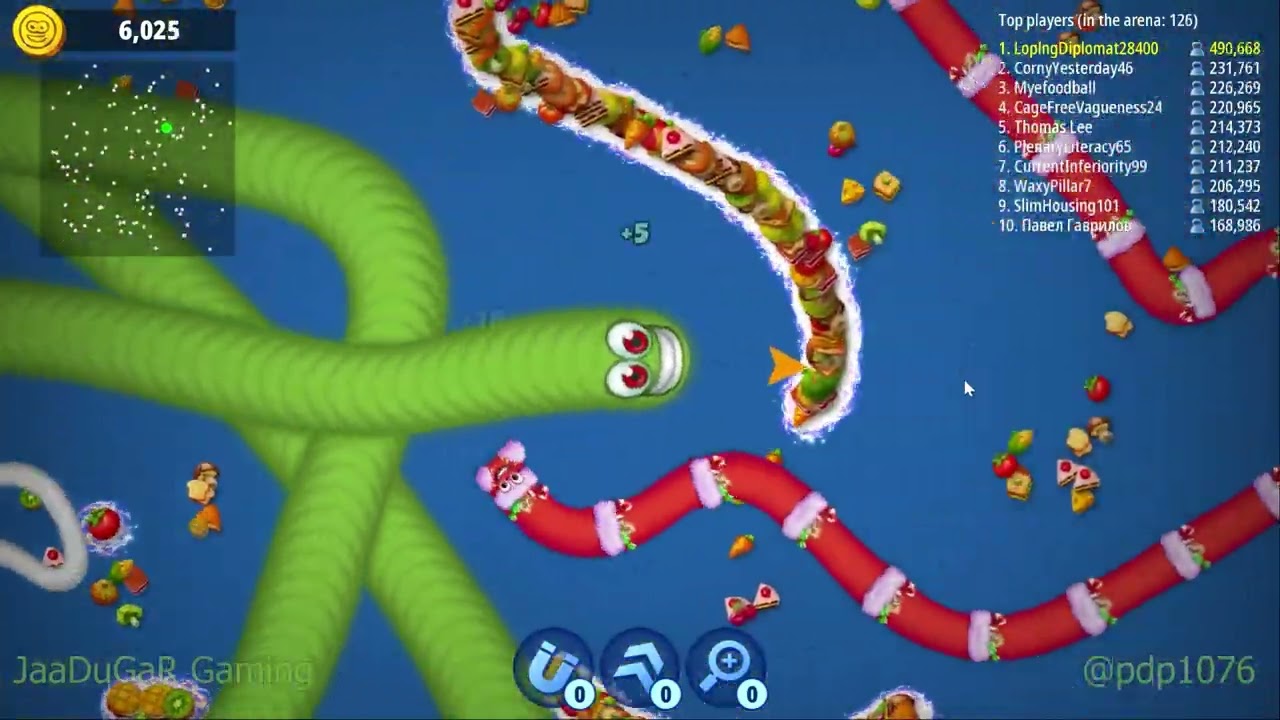 || Worms Zone || io || Hungry Snake || over one million score || by prithviraj || jaadugar gaming ||