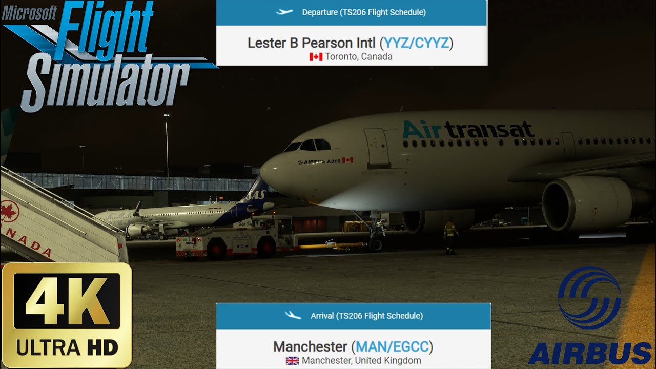 MSFS2020 I Flights operated by Air Transat I Flight from Toronto to Manchester (YYZ to MAN).