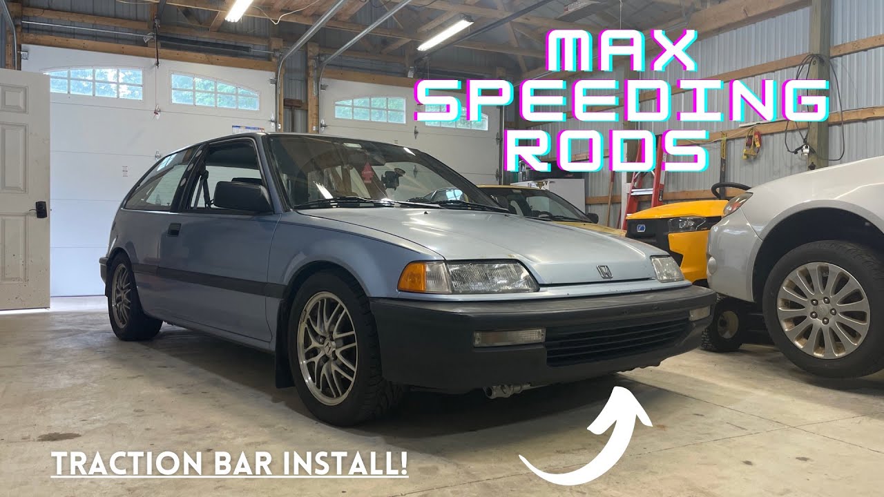 MAXSPEEDING RODS TRACTION BAR INSTALL + SKUNK2 SUSPENSION FOR 1990 EF HATCH   4K