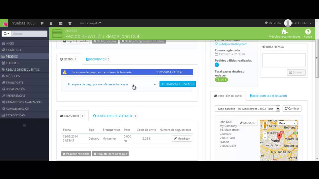 Curso Prestashop 1.6 #5 - Gestionar Pedidos 1