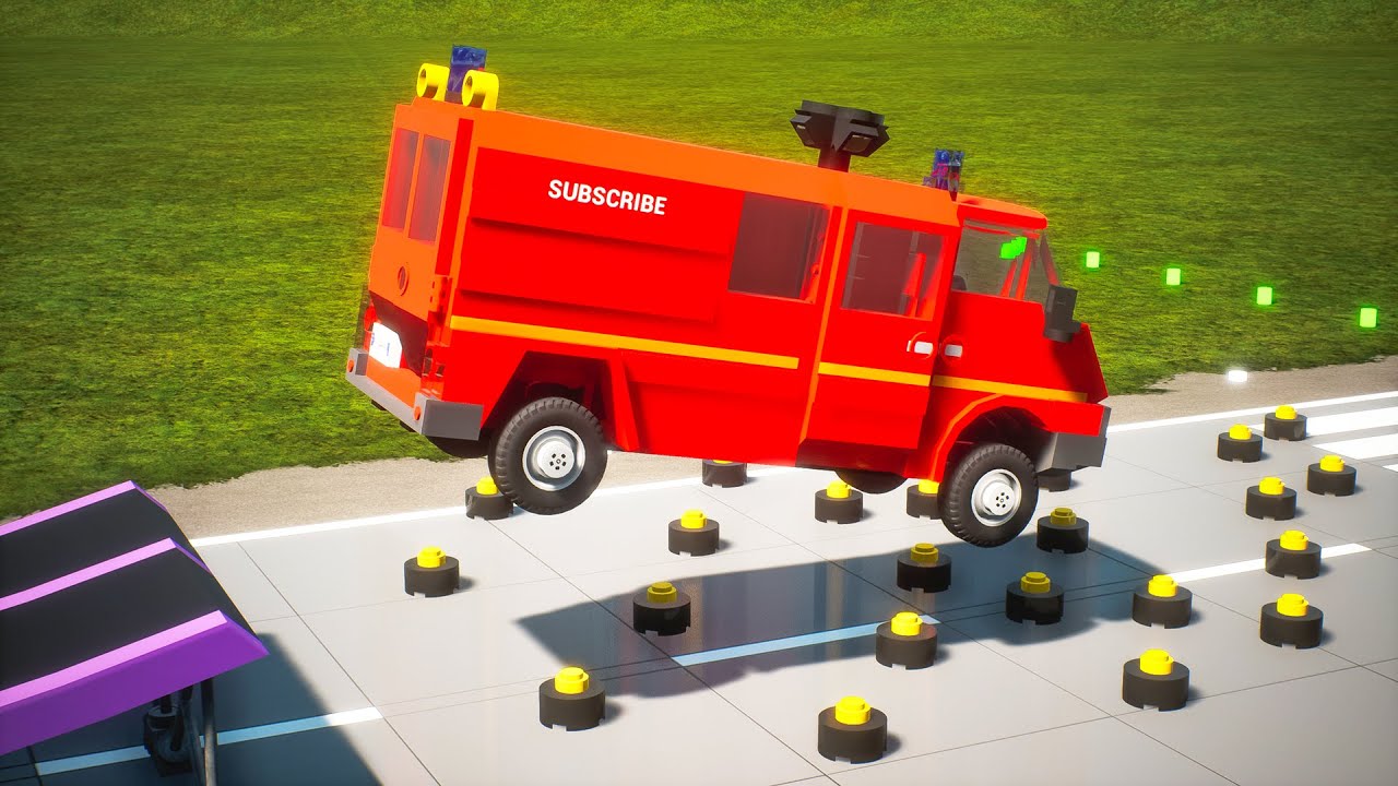 Lego Cars Jumps on Mines #2 | Brick Rigs