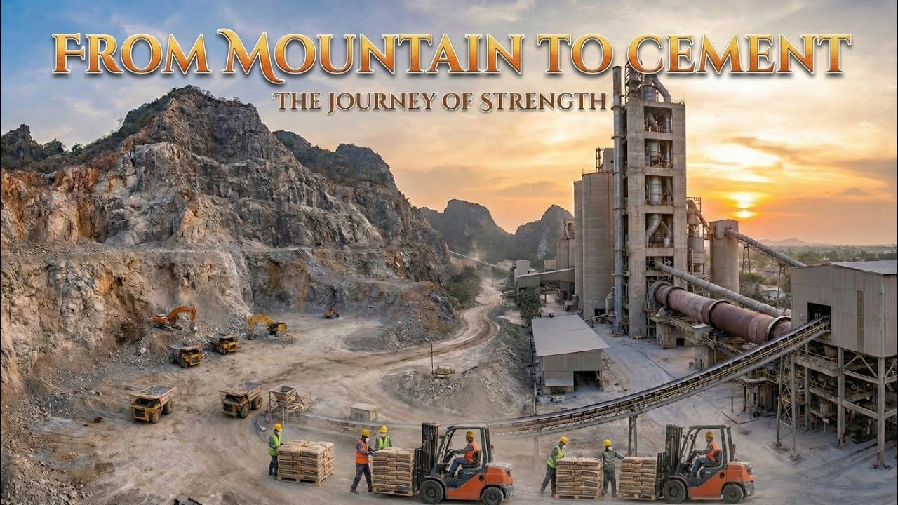 From Mountain To Cement Inside A Real Cement Factory. 