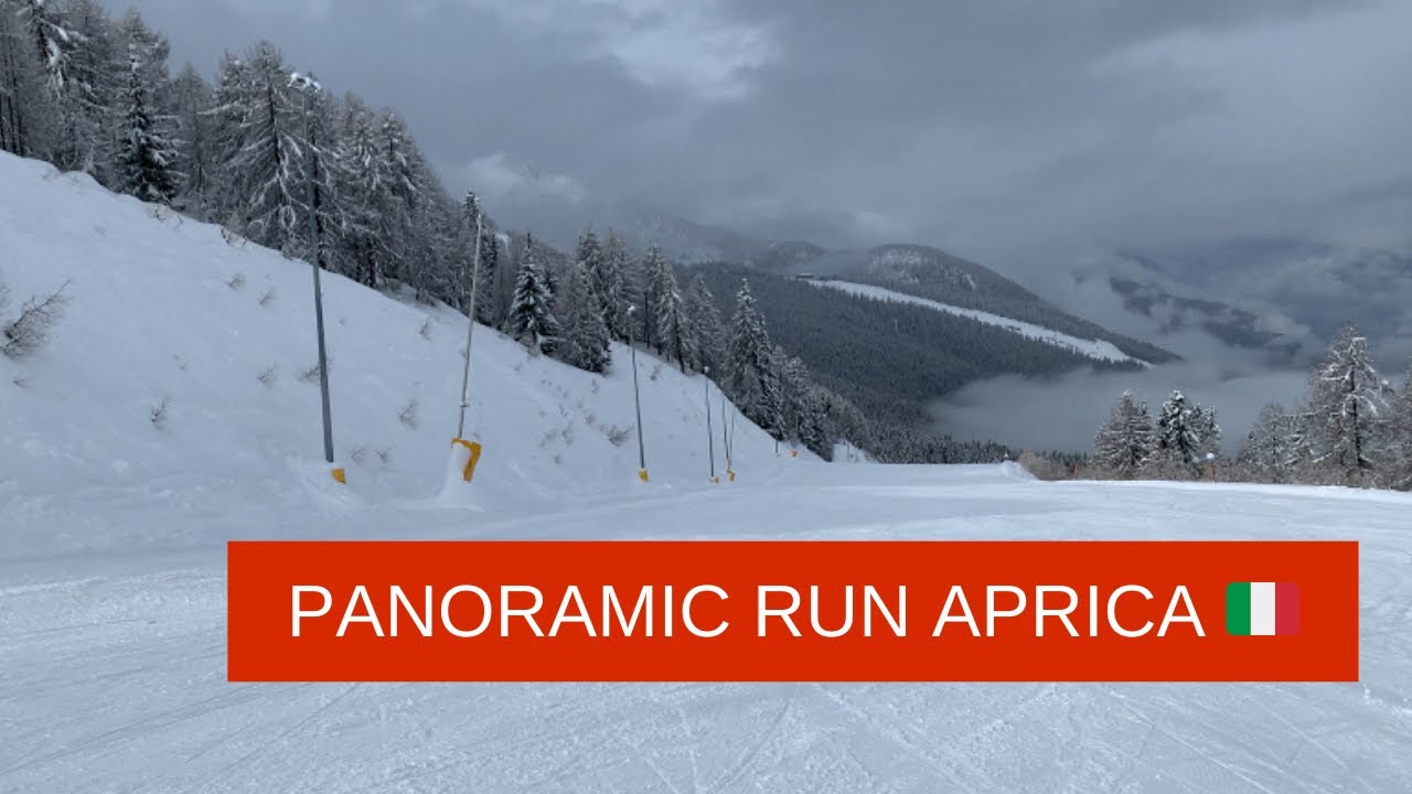 Skiing on the Panoramic Run in Baradello, Aprica 🇮🇹