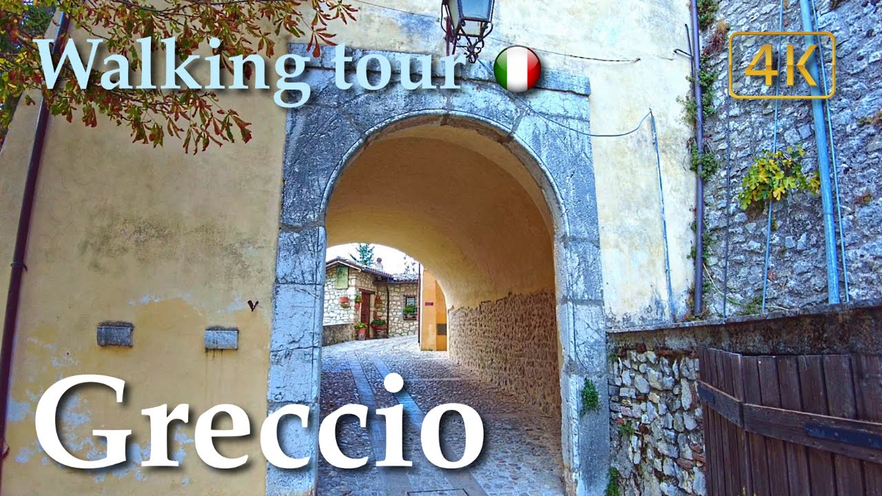 Greccio (Lazio), Italy【Walking Tour】Historical info - 4K