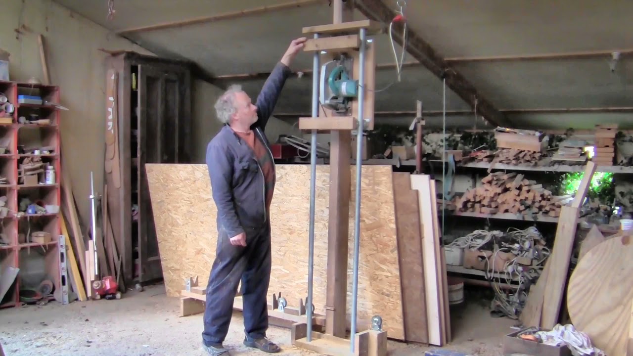 Excellent Home Made Panel Saw From Castors and Pipe - Every Workshop Should Have One!