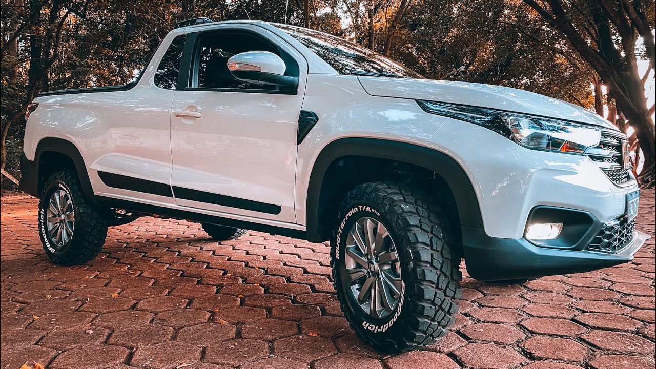 Fiat Strada 21/21 com lift suspens&atilde;o e pneus 215/75r15 // t&aacute; muito alta 😨
