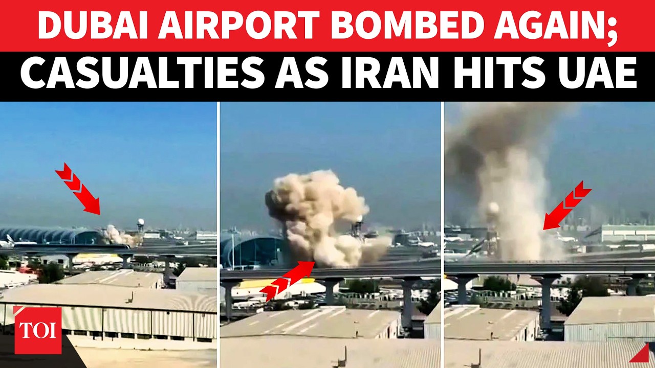 Dubai Airport BOMBED Again; Iranian Drones Strike UAE Business Hub, Casualties Reported