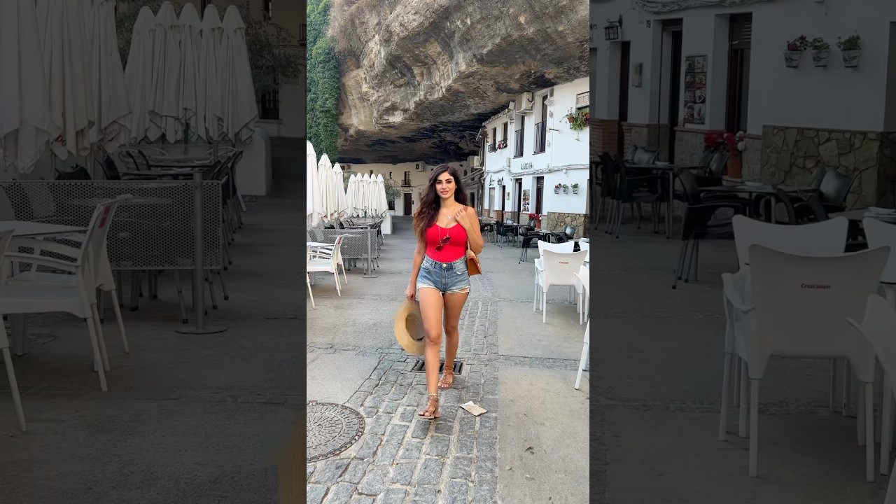A unique town built into rocks in Spain 🇪🇸📍Setenil de las Bodegas #shorts #spain #travel