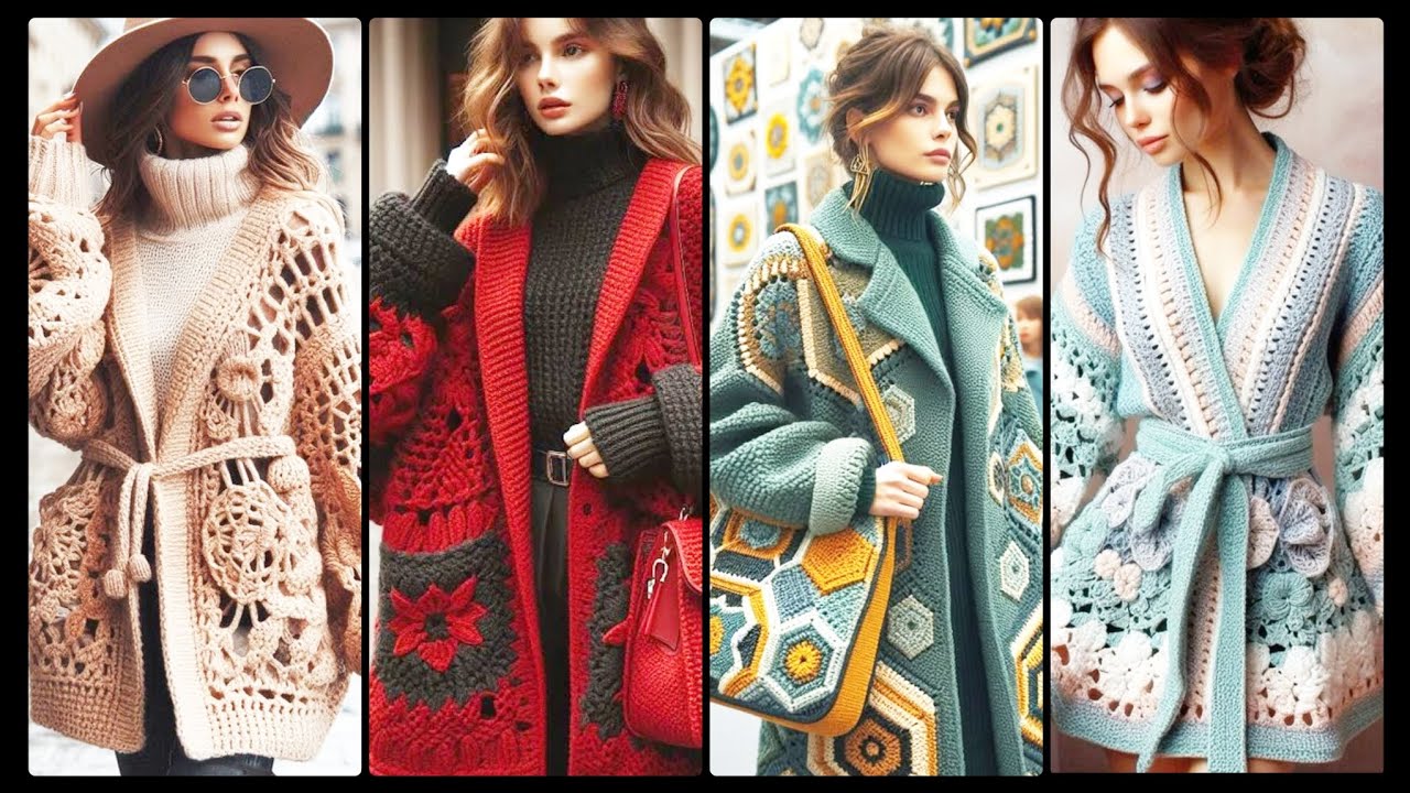 Crochet Trench Coat Design Collection | Elegant And Modern Style#crochet #design #trending #homemade