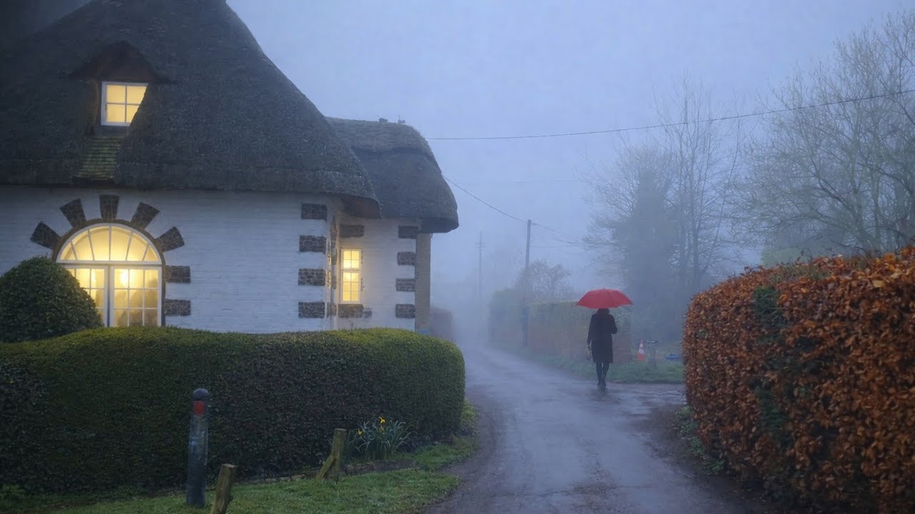 England Countryside - A Foggy Relaxing Walk in an English Village - Frogham, Kent. UK