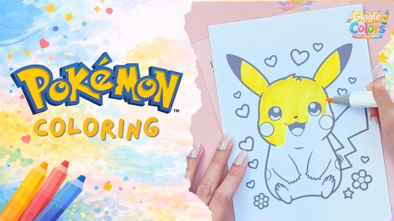 Coloring Cute Pikachu ⚡⚡ | Pokemon Coloring