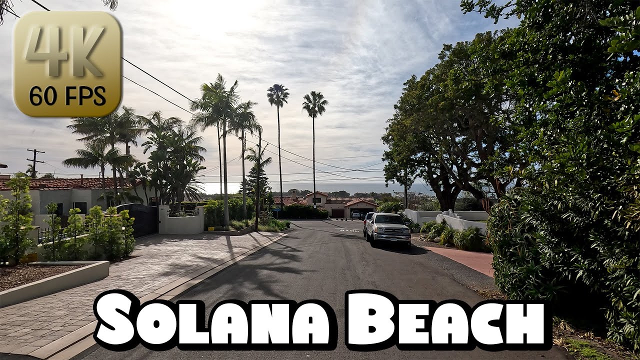 Driving Around Beautiful Solana Beach, California in 4k Video