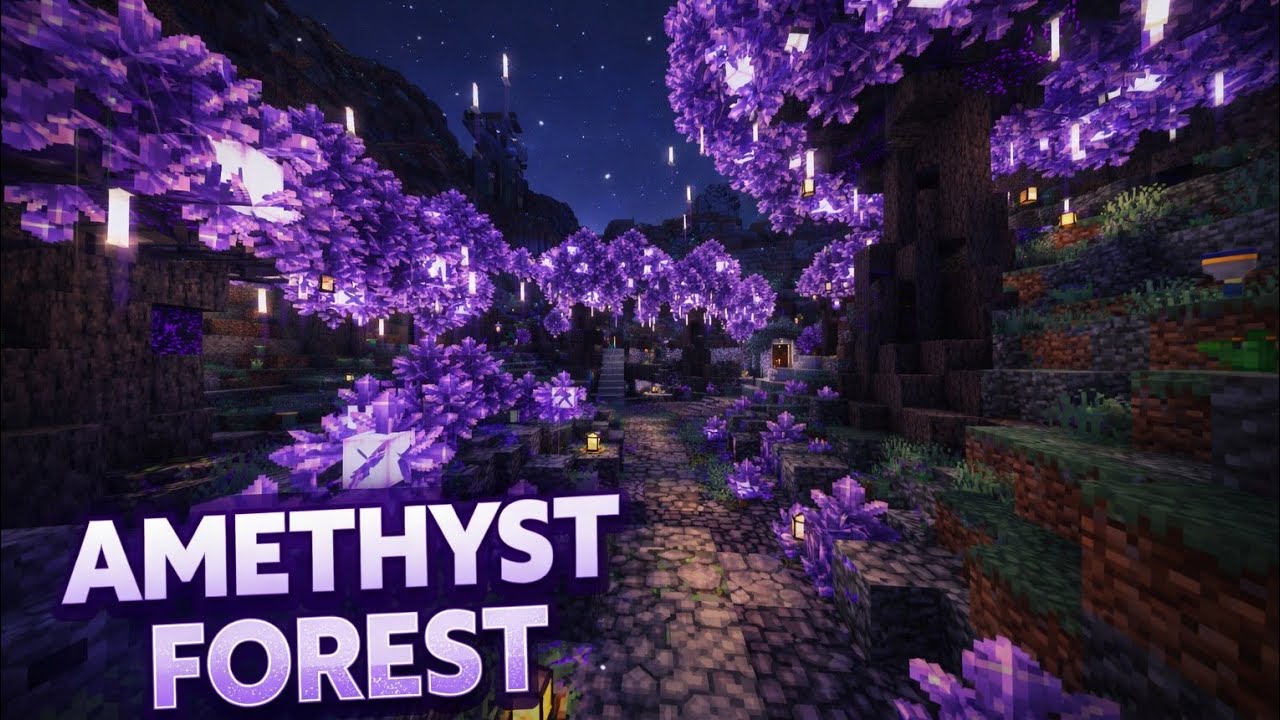 I Built an Enchanted Amethyst Forest with a Crystal Meteor in Minecraft