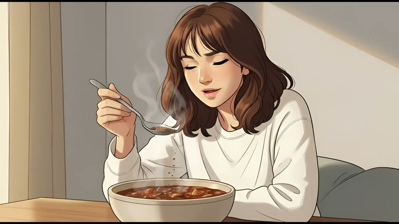 Ghibli Inspired ASMR Cooking | Peaceful Evening Meal |No Talking ASMR Cooking |Calm Animated Kitchen