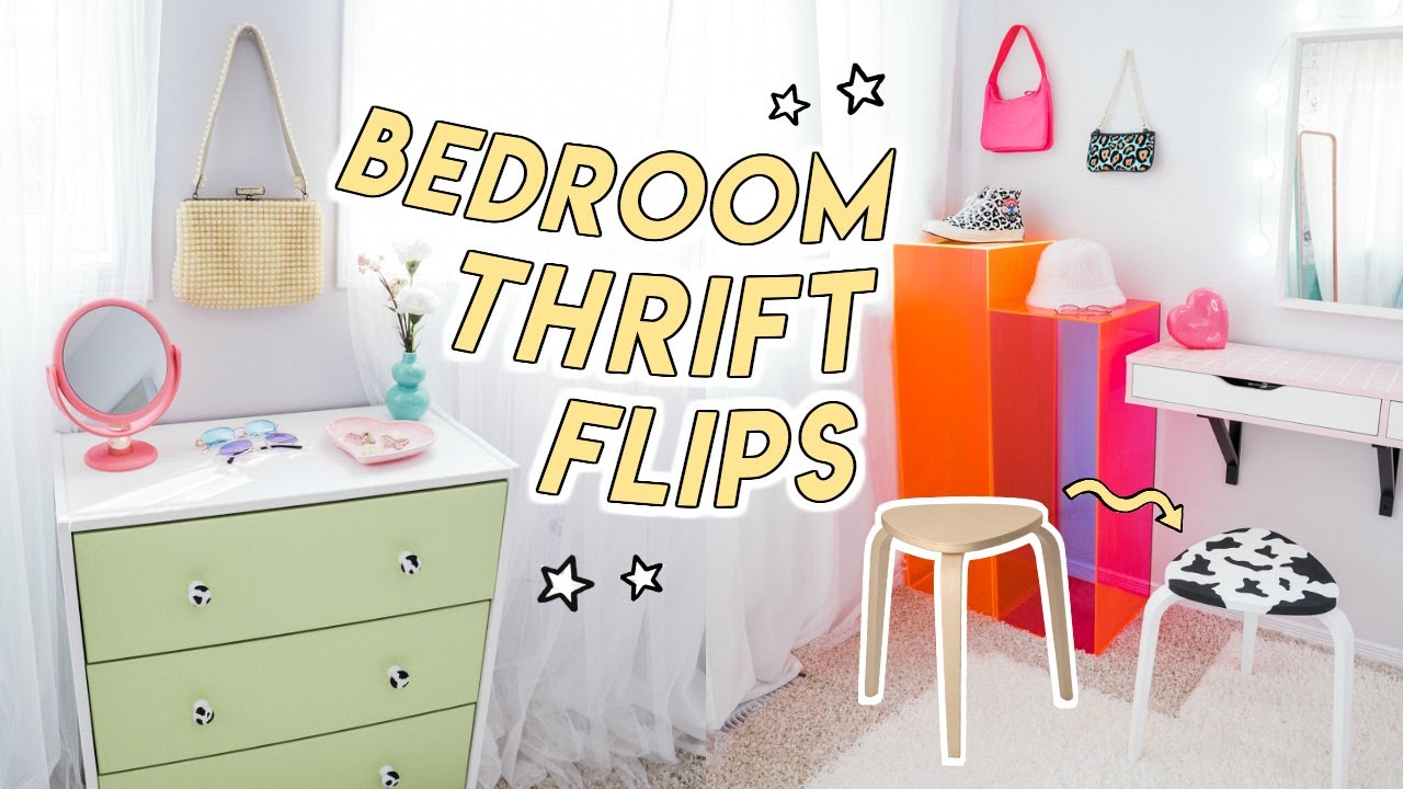 DREAM BEDROOM MAKEOVER ☆ diy tile table, cow print furniture, pastels + more!