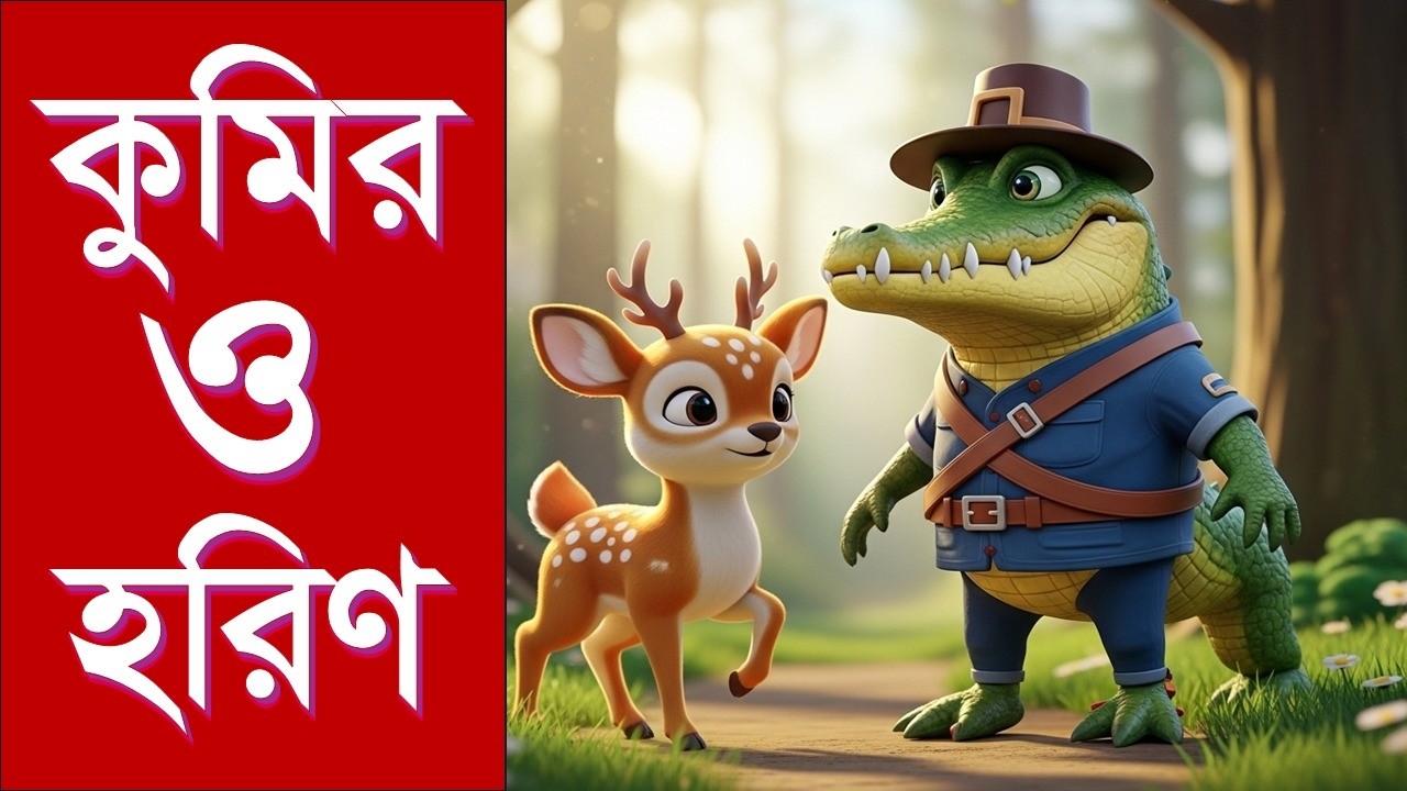 কুমির ও হরিণের উদারতা | শিক্ষামূলক বাংলা কার্টুন গল্প ai