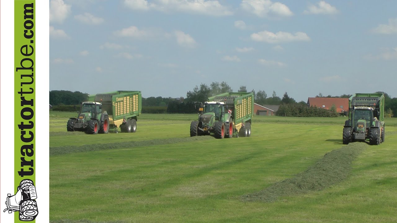Grünfutterernte mit Fendt & 3 neuen Krone ZX 470 GD Ladewagen - LU van Hal Voorst