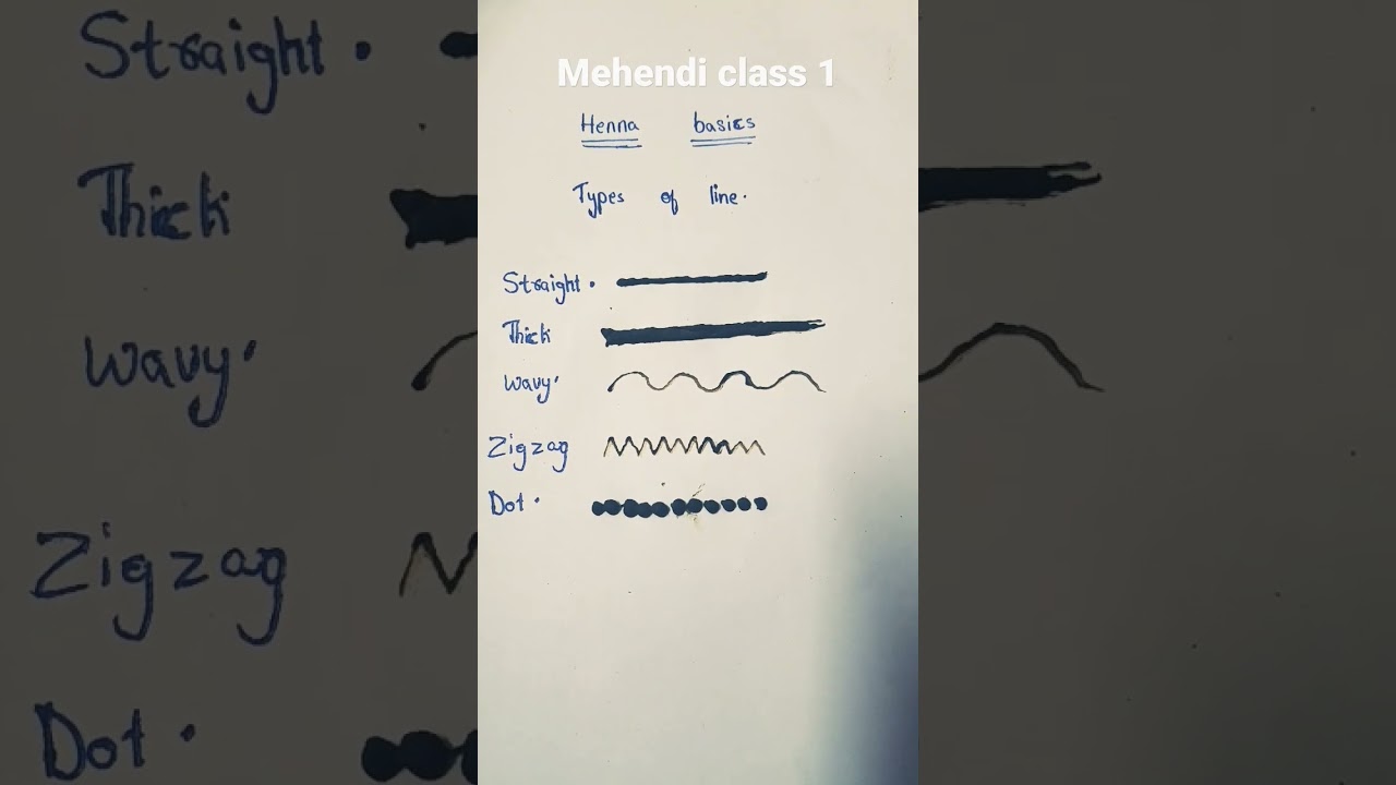 basic henna l types of lines
