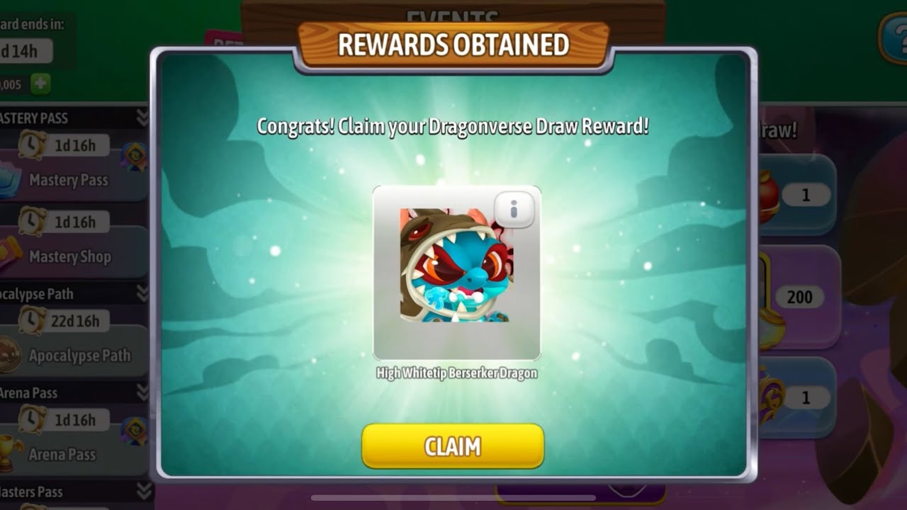 [Dragon City]#Năm mới - Nổ hũ 5gems Hber - Nâng 5⭐️ Doom Dancer 2 - Nhận skin Mastery Pass Platinum 