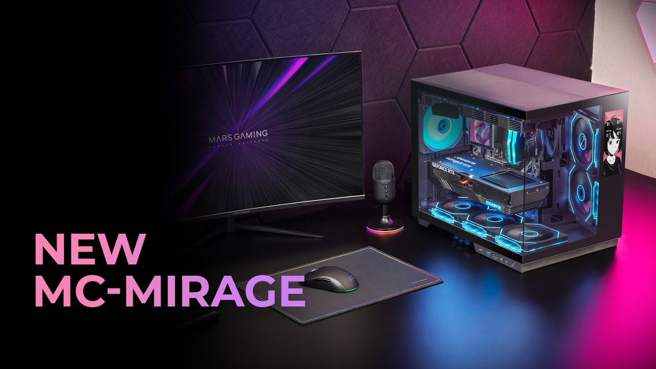 Caja gaming ATX con pantalla integrada LCD IPS, MC-MIRAGE  | Mars Gaming