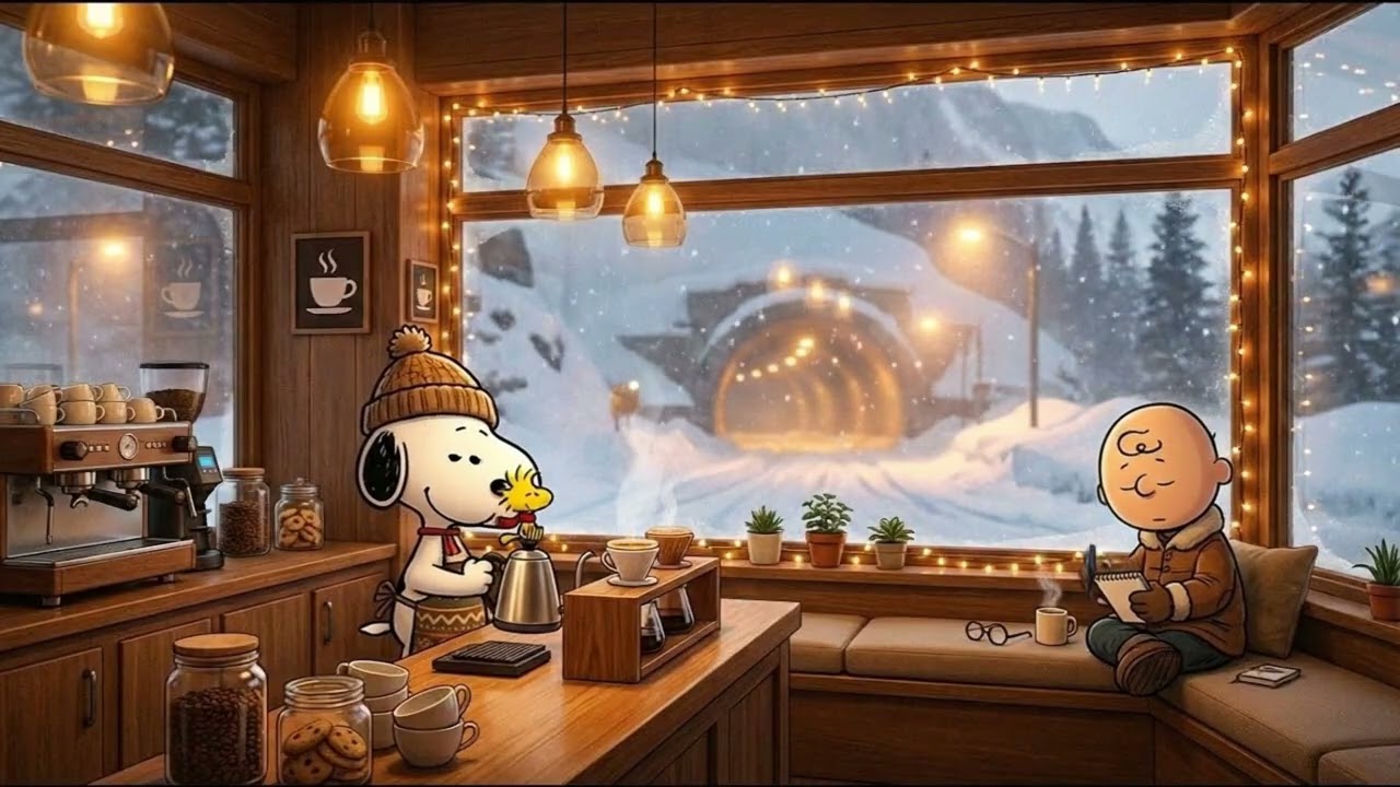 Winter Study Time with Snoopy 📚 Focus Jazz for Deep Work ❄️ Quiet Snow Ambience #snoopyjazz