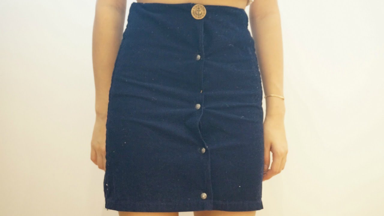 DIY button up skirt from pants by minimalistikelly