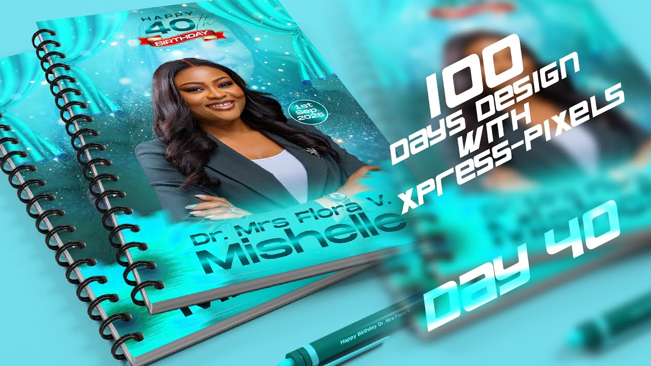 🎉 How to Design a Sleek Birthday Jotter Cover in Photoshop | Day 40 Design Challenge